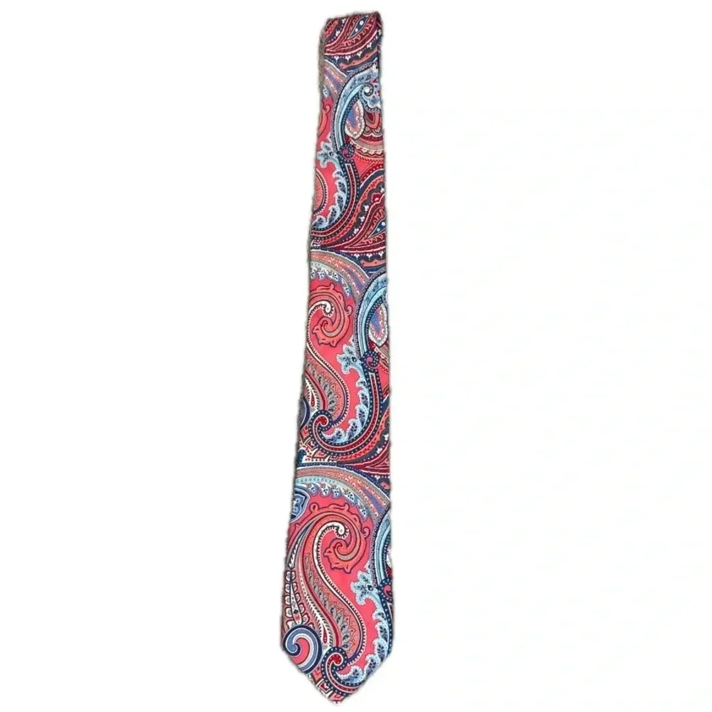 Vtg Countess Mara 100% Silk Paisley Designer Necktie Office Career